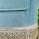 Paire de fauteuils crapaud capitonnés velours bleu vintage 1970