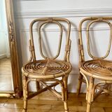 Pair of vintage Italian rattan chairs