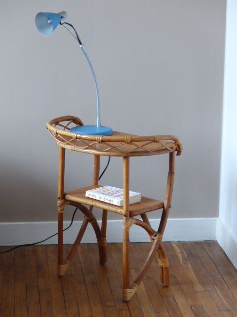Rattan and bamboo 70's bedside