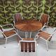 Salon de jardin vintage scandinave Daneline Teck Danemark 1960"