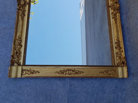 Large mirror in wood and gilded stucco, 19th century, 155 X 112 cm