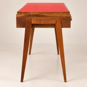 Small vintage desk from the 50s-60s – Wood and red top