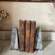pair of obelisk bookends in marble Art Deco style