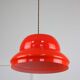 Mid-century italian red glass & brass pendant lamp