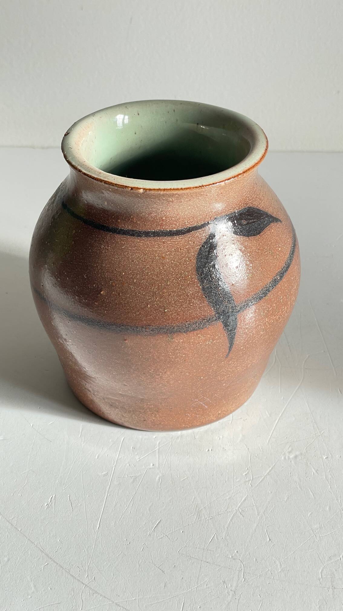 VASE Artisanal Signed Stoneware VINTAGE