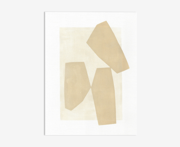 Peinture sur papier illustration abstraite datée et signée Eawy sans cadre M270
