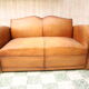 Moustache club sofa in leather, 40s
