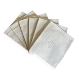 6 serviettes de table blanches anciennes