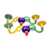 Pair of multicolored murano glass sconces, two arm, Sylcom italy