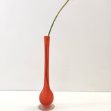 Orange Blown and Etched Glass Tulip Vase by Carlo Moretti, Italy