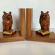 Pair of bookends owls wooden owls