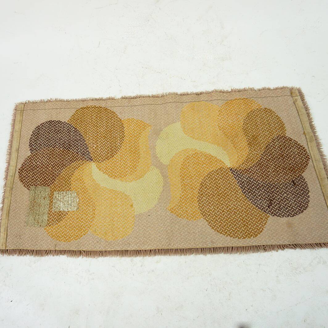 Brown and yellow floral wool carpet by Desso, Netherlands, 1970s.