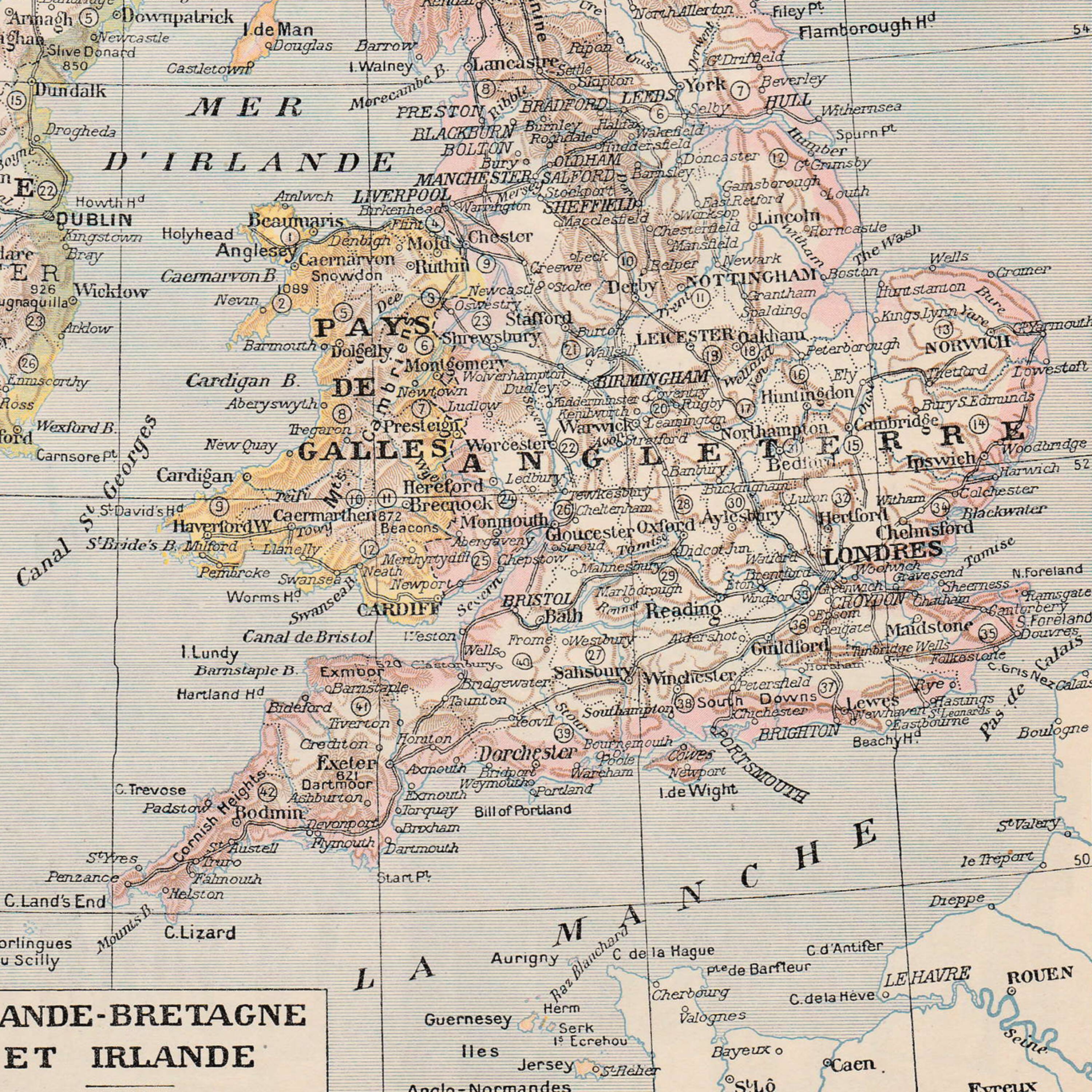 Old map Great Britain Ireland and Scotland 1897