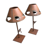 Pair of metal candlesticks