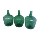 Set of 3 green demijohn 10 L