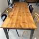 Solid wood farmhouse table for 10 people, 276 cm.