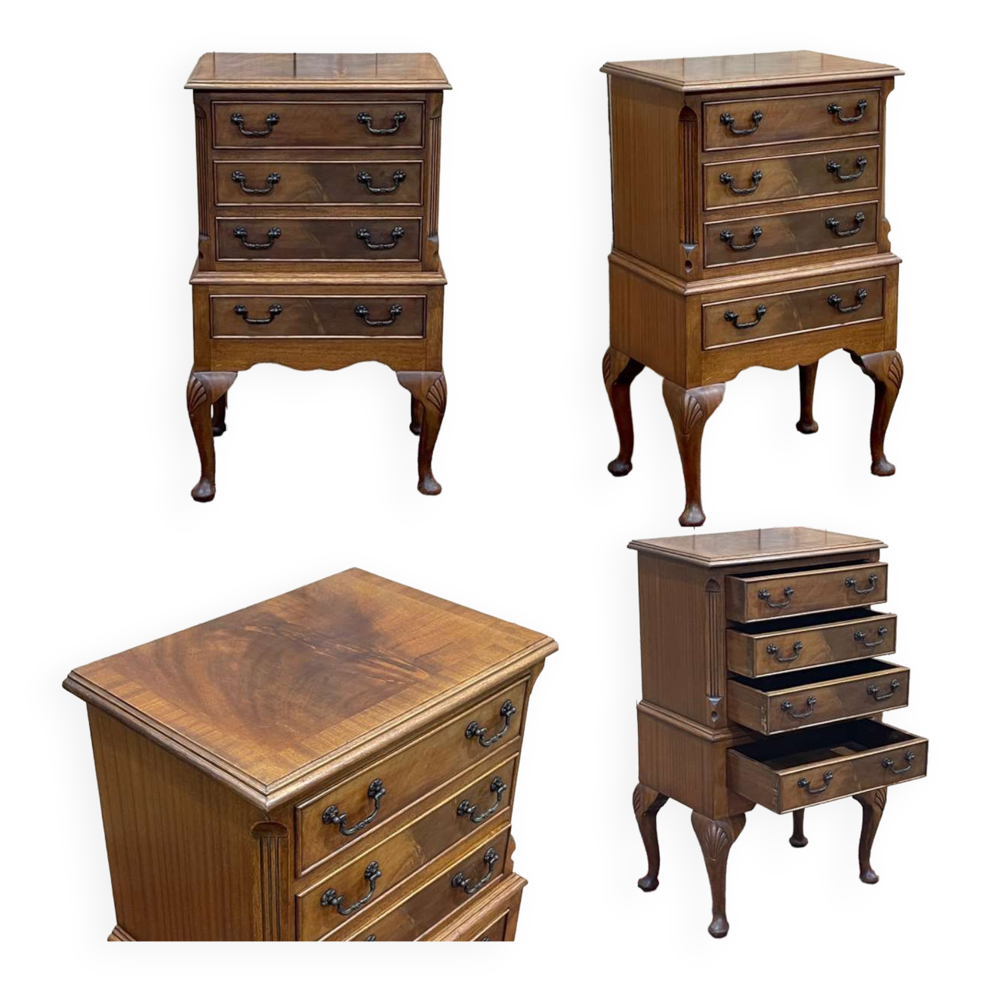 Small English mahogany chest of drawers from the 50s