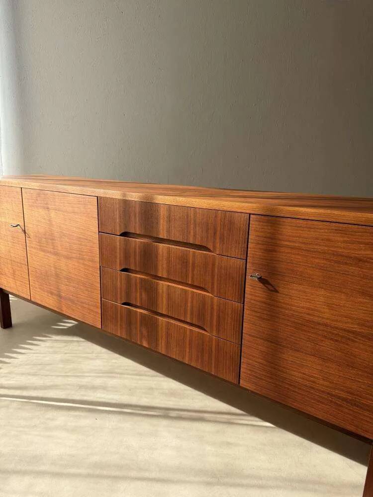 Vintage minimalist sideboard 1960s walnut