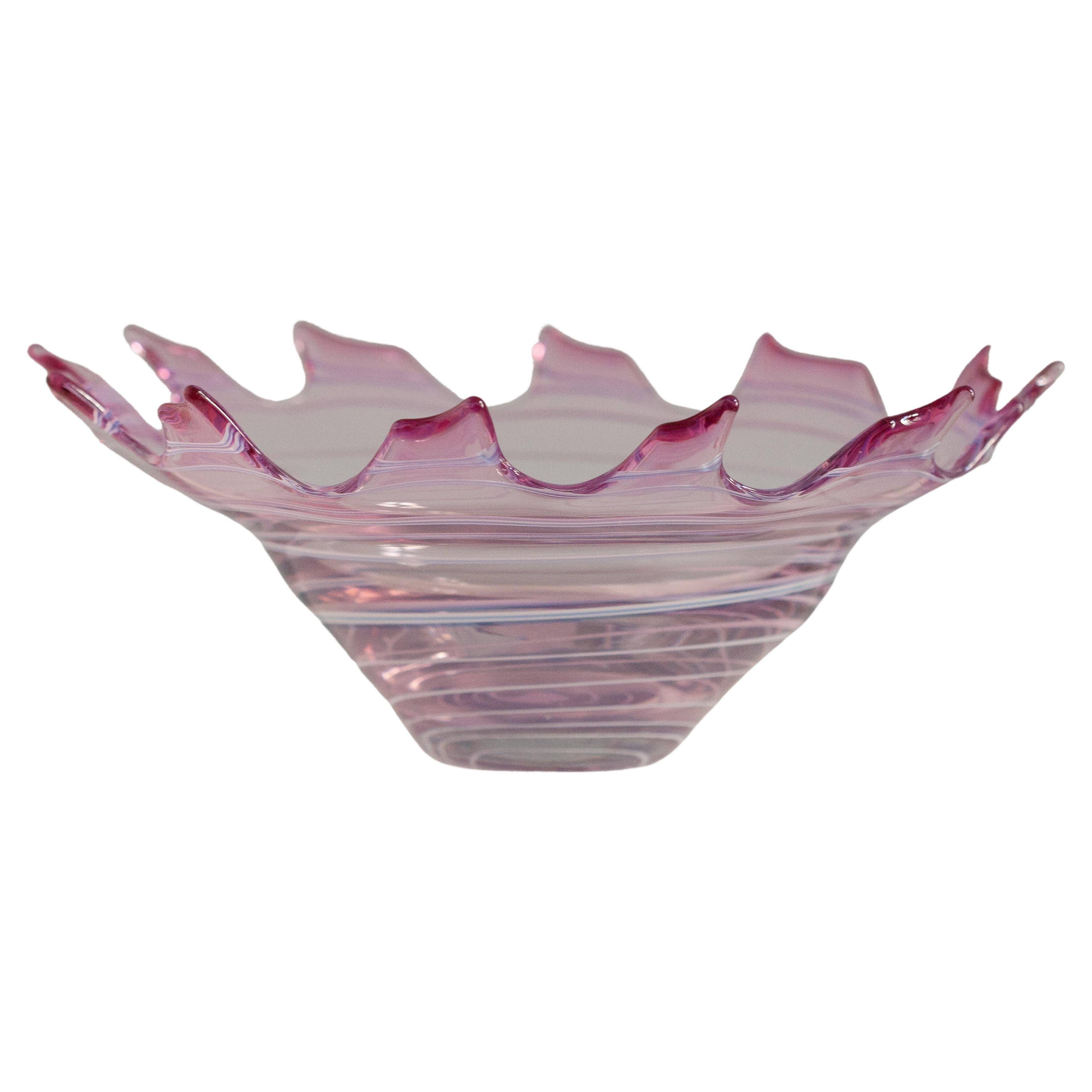 Vintage Rose Murano Mid-Century Decorative Bowl Plate, Italy, 1960s