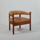 Vintage wooden throne chair armchair cognac leather
