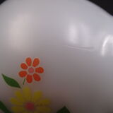 Set of 7 bowls in arcopal -flower décor - vintage around 1970