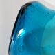 Vintage turquoise blue bubble glass coupe