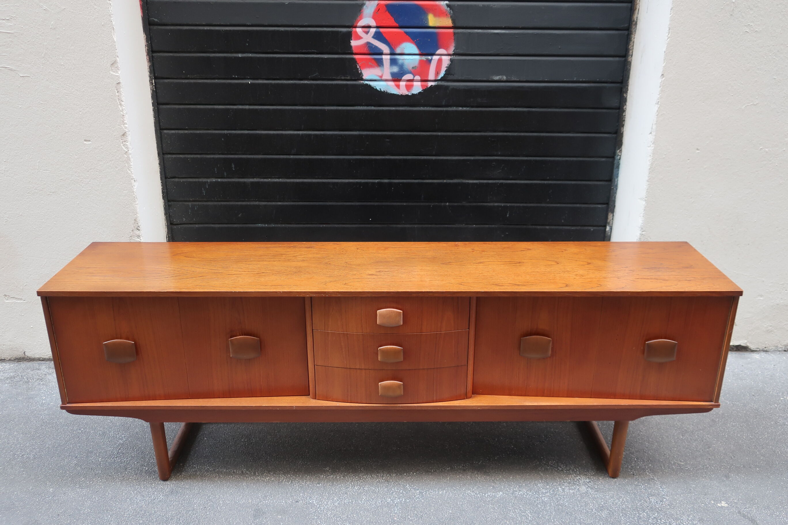 Row of the 1960s teak