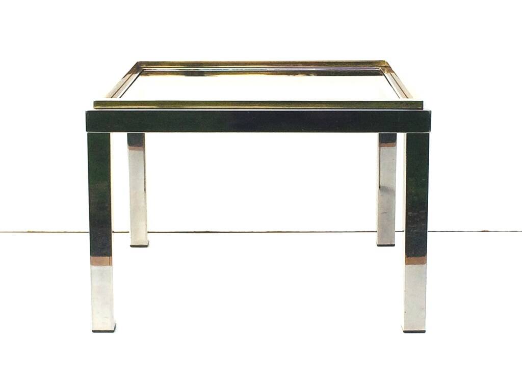 Table basse carrée Flaminia Belgochrom W. Rizzo. Vintage 70s