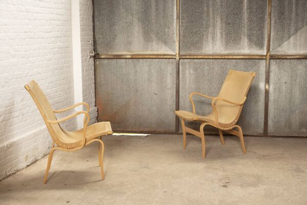2x Bruno Mathsson ''Eva'' Lounge Chair by Dux, Sweden