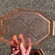 Set of 2 art deco molded glass trays