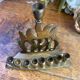 Chandelier, brass Hanukkah menorah