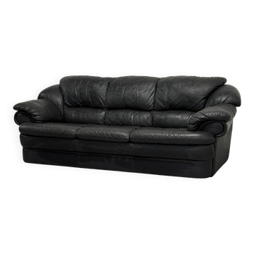 Black leather sofa — postmodern design