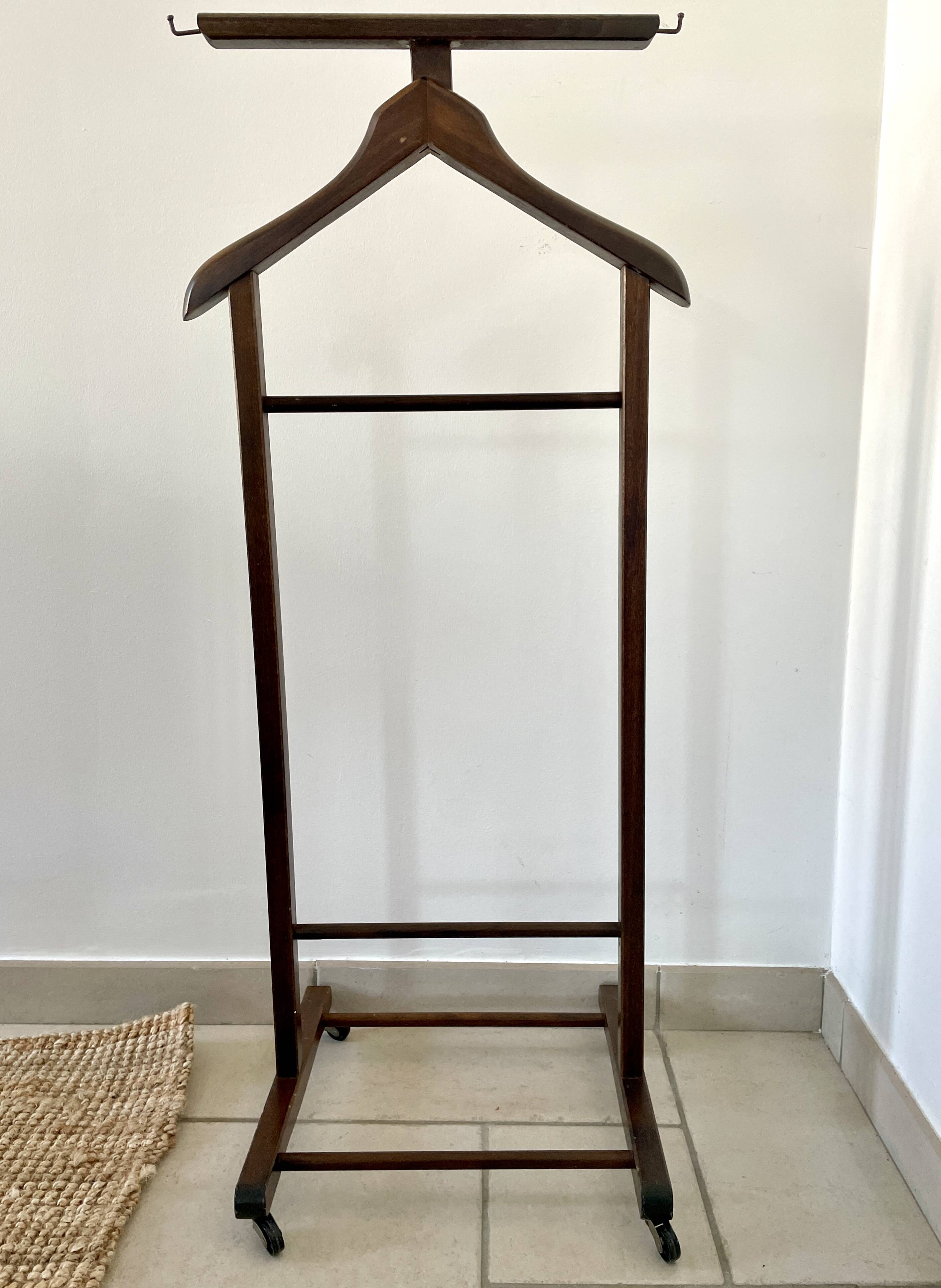 Wooden valet on wheels