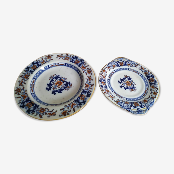 Lot de deux assiettes anciennes Minton 19ème