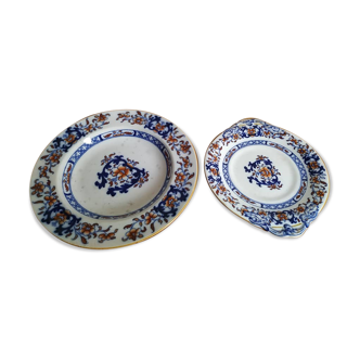 Lot de deux assiettes anciennes Minton 19ème