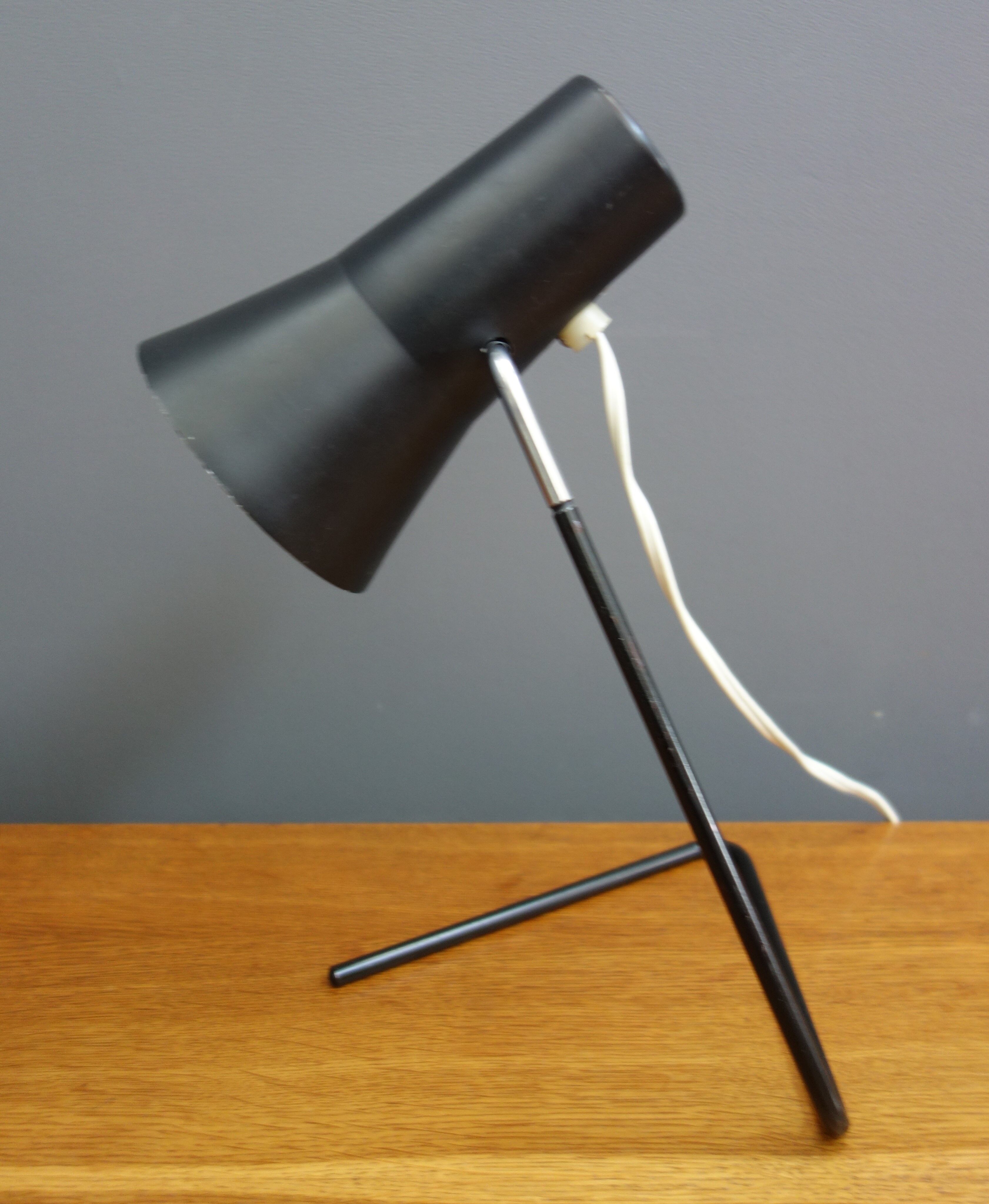 Josef Hurka Black table lamp for Drupol, model 21616 1960s