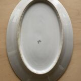 Vintage oval dish in white Limoge porcelain signed TLB flowers