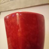 Red ceramic vase, italy 1970s