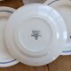 6 vintage ironstone dessert plates Digoin Sarreguemines Hubert blue
