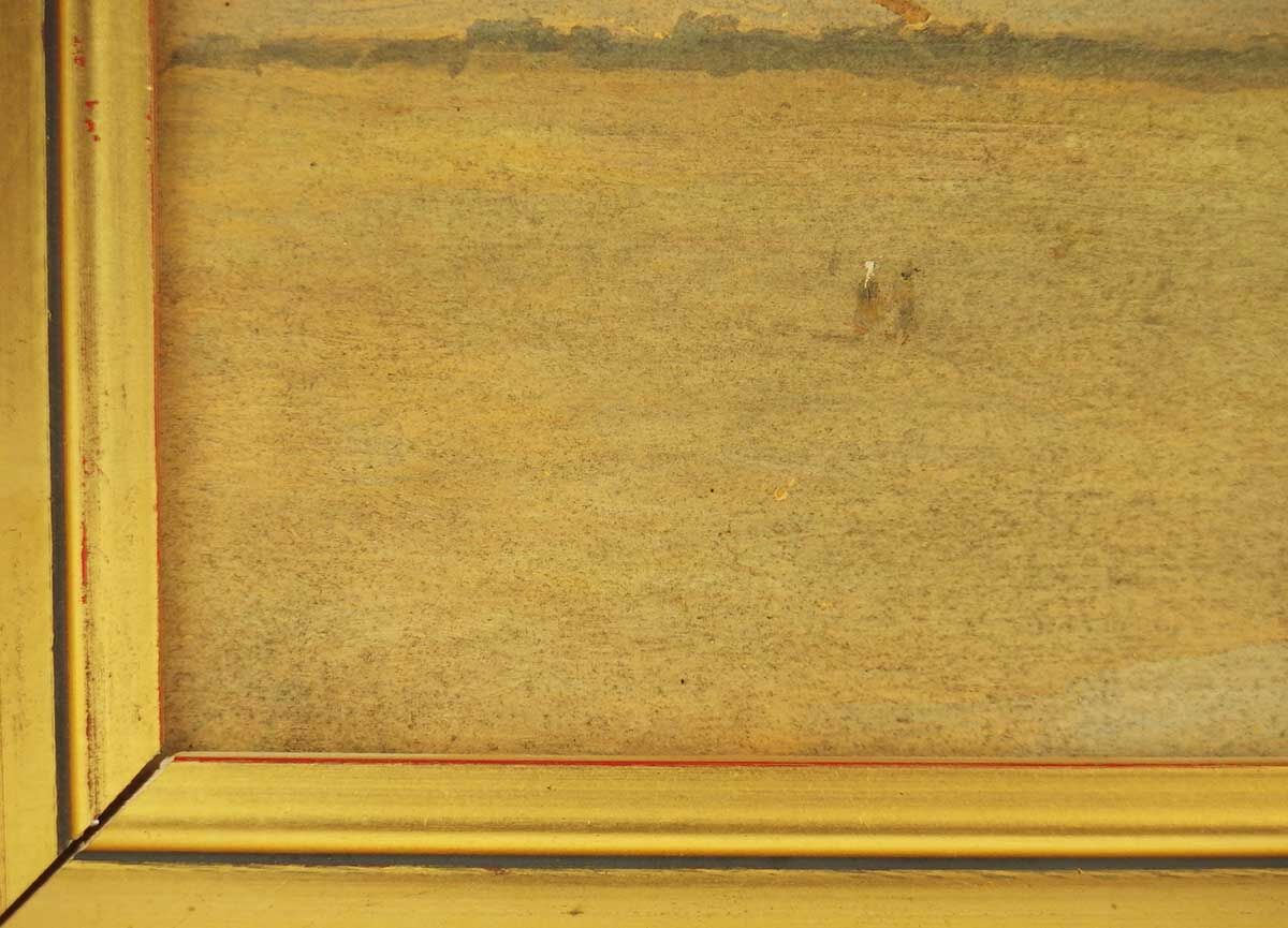 Painting depicting a maritime landscape