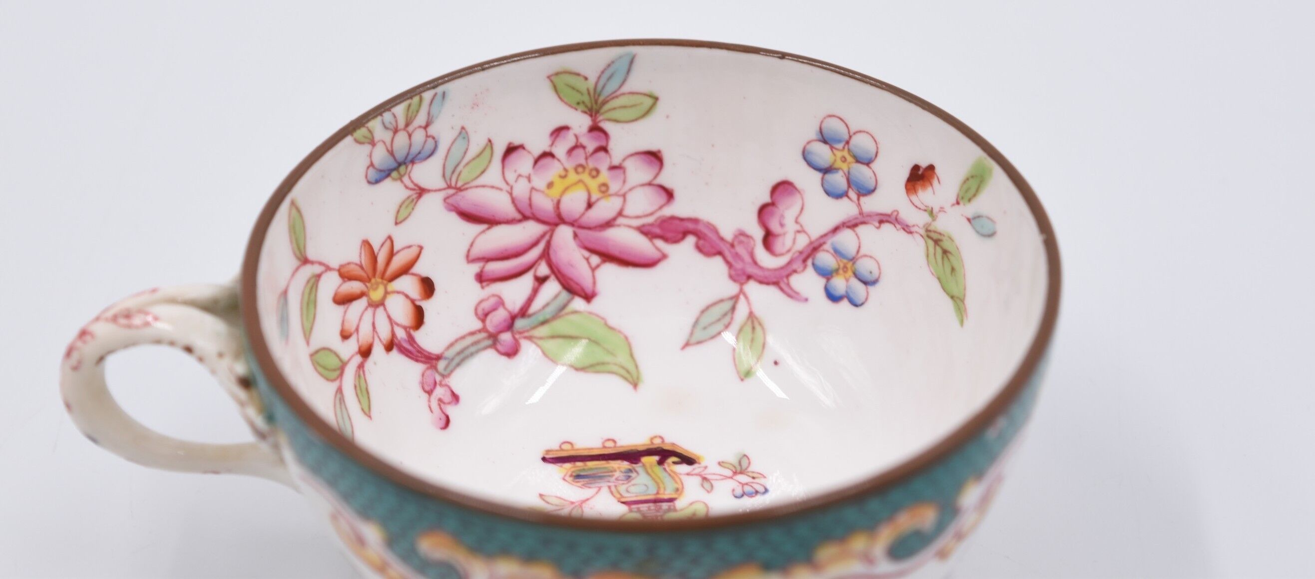 Cup and under cup Sarreguemines décor Minton n°248