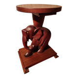 Elephant side table, Art Deco wooden accent table.