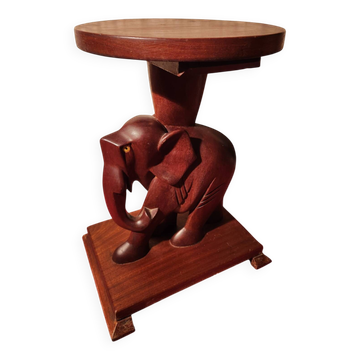 Bout de canapé éléphant, table d'appoint Art déco en bois