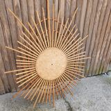 Miroir rotin année 50/60