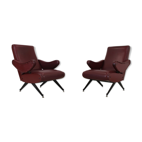 Italian leather armchair 1965