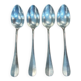 Lot de 4 grandes cuillères modèle Vieux Paris en métal argenté