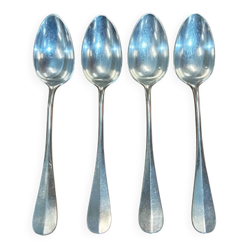 Lot de 4 grandes cuillères modèle Vieux Paris en métal argenté