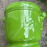 Cache-pot vert vernissé