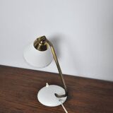 Swedish Table Lamp in Brass and White Metal, EWÅ Värnamo, 1950s