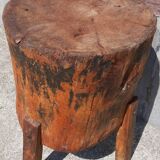 Old butcher's block table tripod.